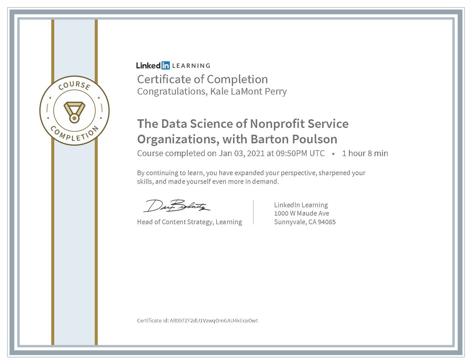 LinkedIn Learning: The Data Science of Nonprofit Service
Organizations, with Barton Poulson