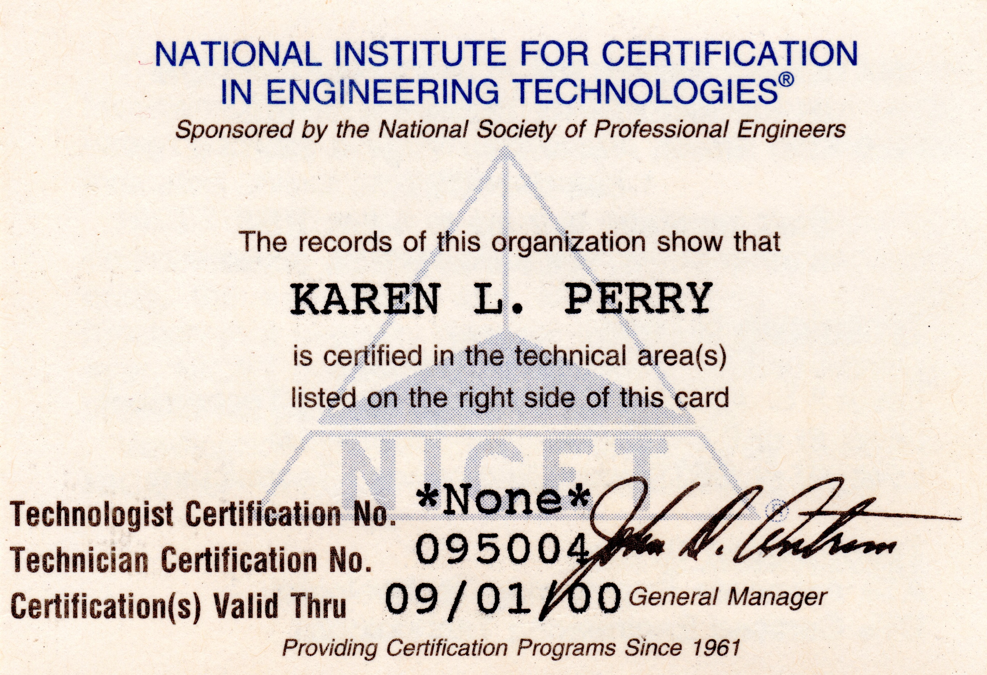 Certified Associate Engineering Technician