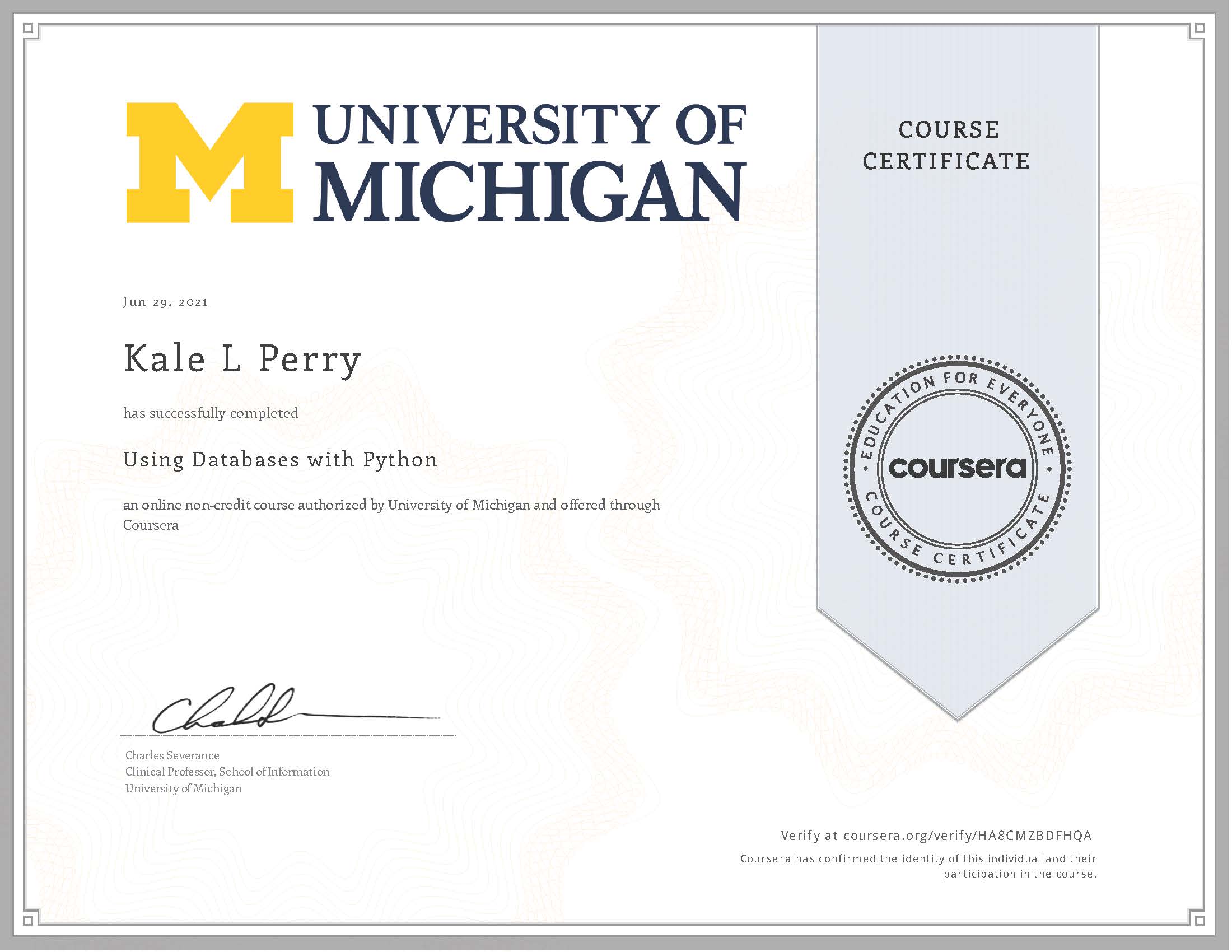 Coursera: Using Databases with Python