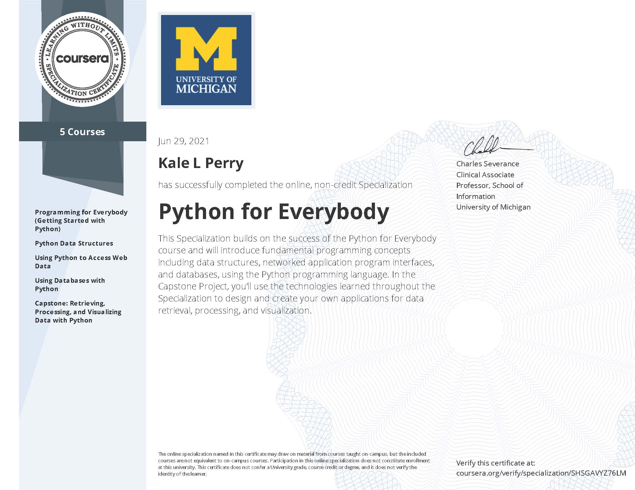 Coursera: Pyhton for Everyone Specialization
