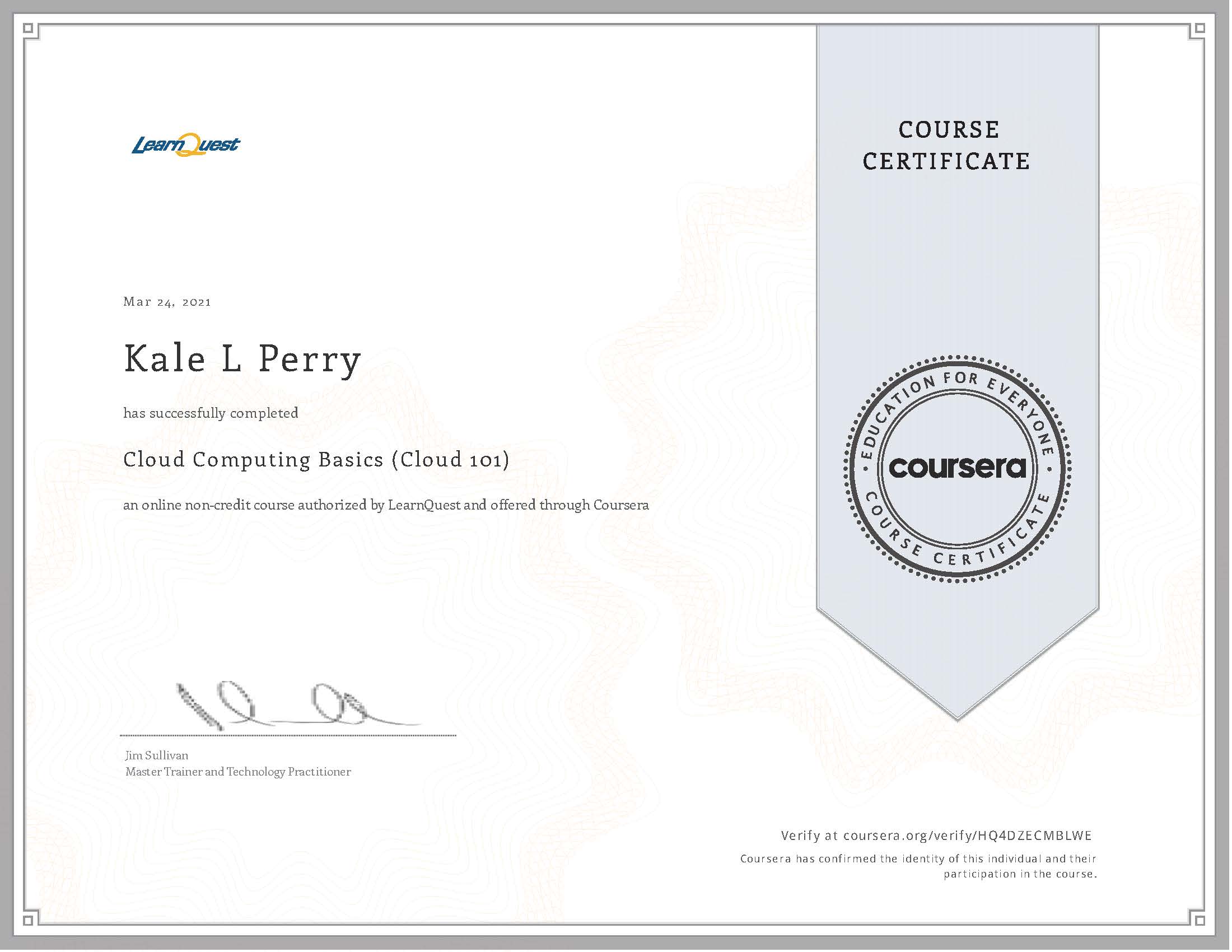 Coursera: Cloud Computing Basics (Cloud 101)