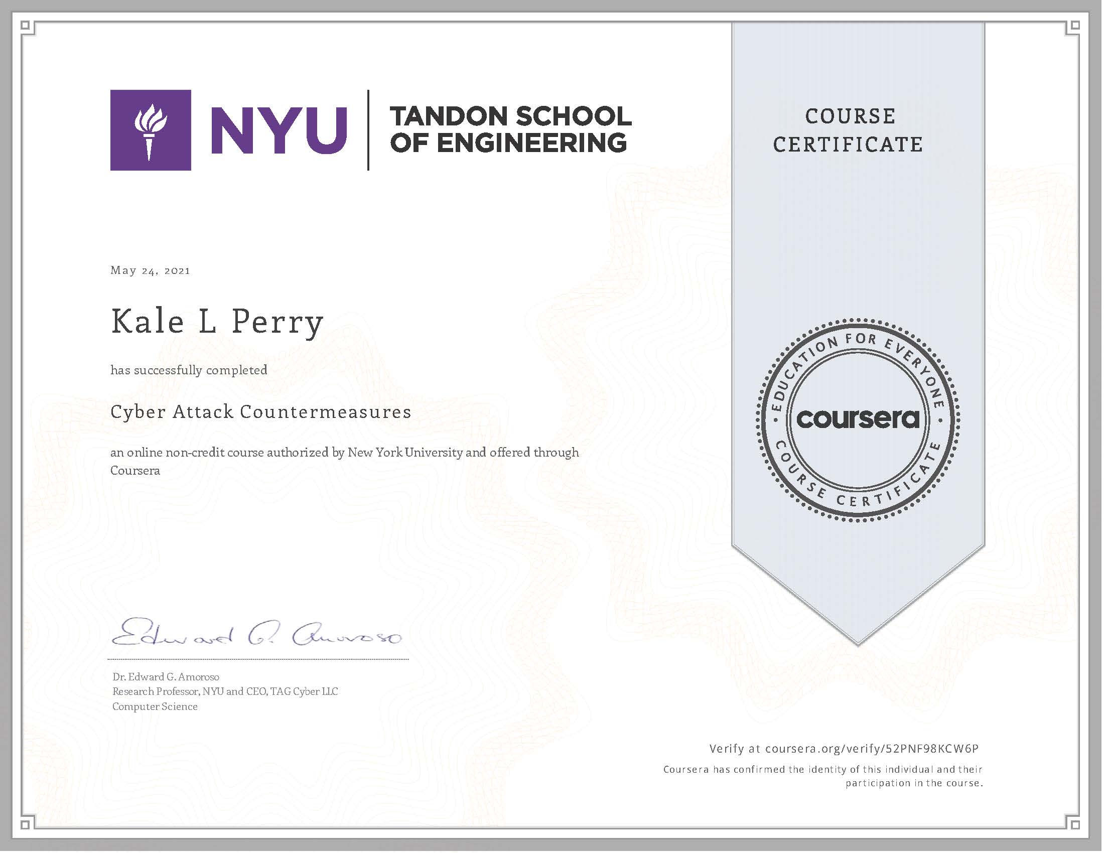 Coursera: Cyber Attack Counter Measures 